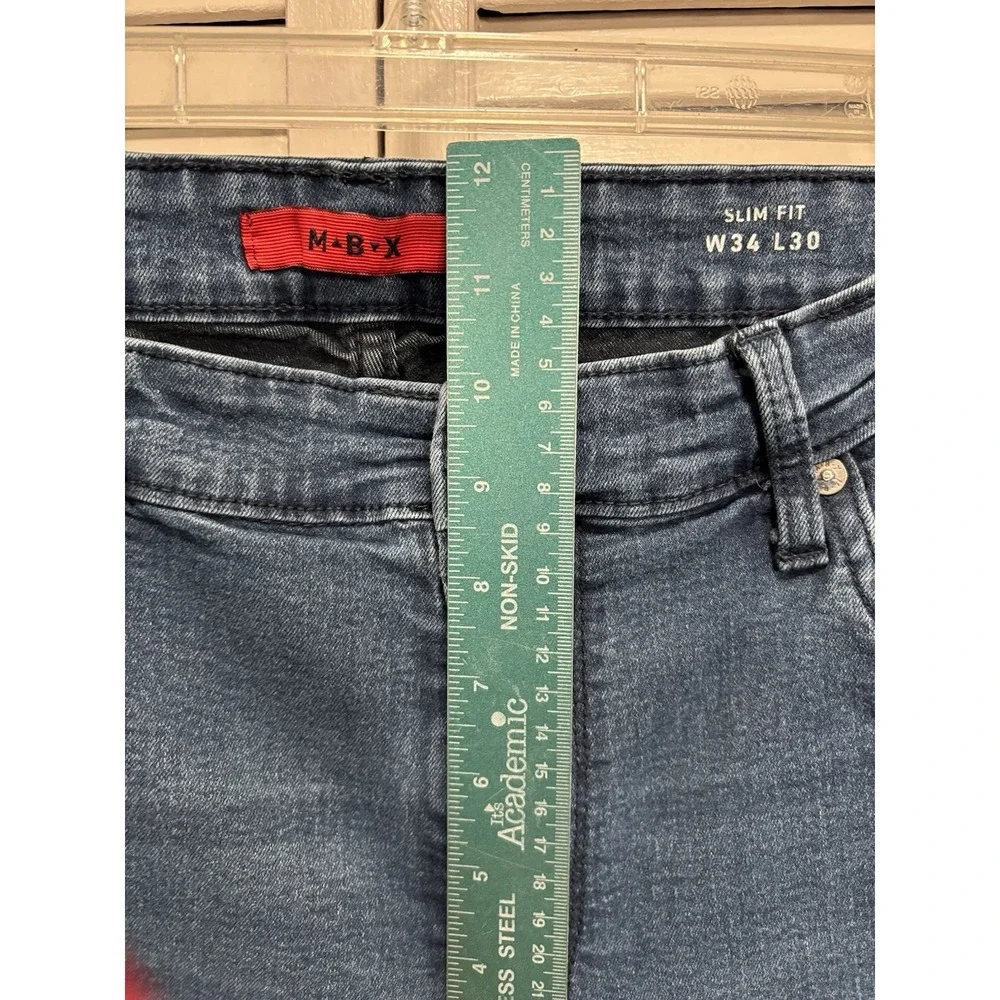 MBX Slim Fit Skinny Leg Jeans Med Wash‎ Denim Size 34x30 Mid Rise